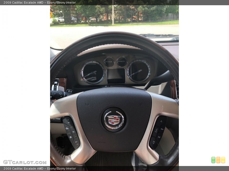 Ebony/Ebony Interior Steering Wheel for the 2009 Cadillac Escalade AWD #138507540