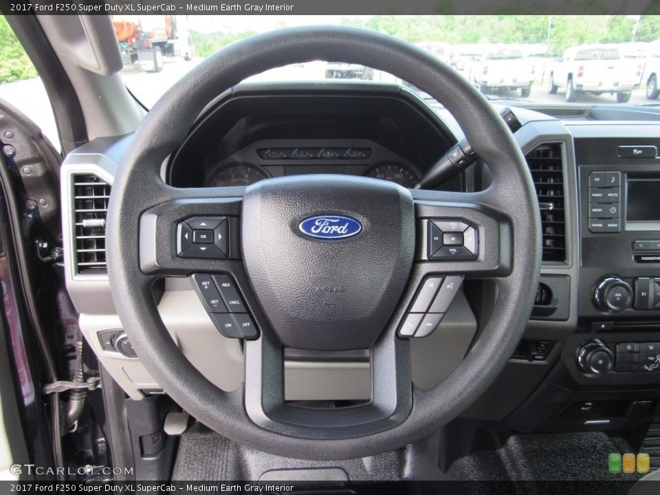 Medium Earth Gray Interior Steering Wheel for the 2017 Ford F250 Super Duty XL SuperCab #138515163