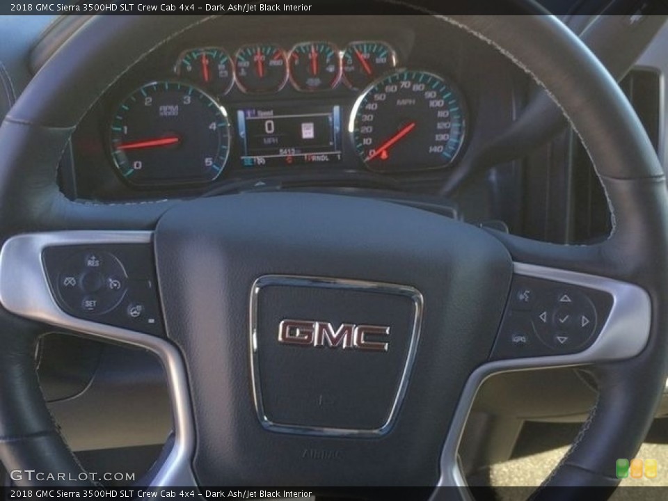 Dark Ash/Jet Black Interior Steering Wheel for the 2018 GMC Sierra 3500HD SLT Crew Cab 4x4 #138518583