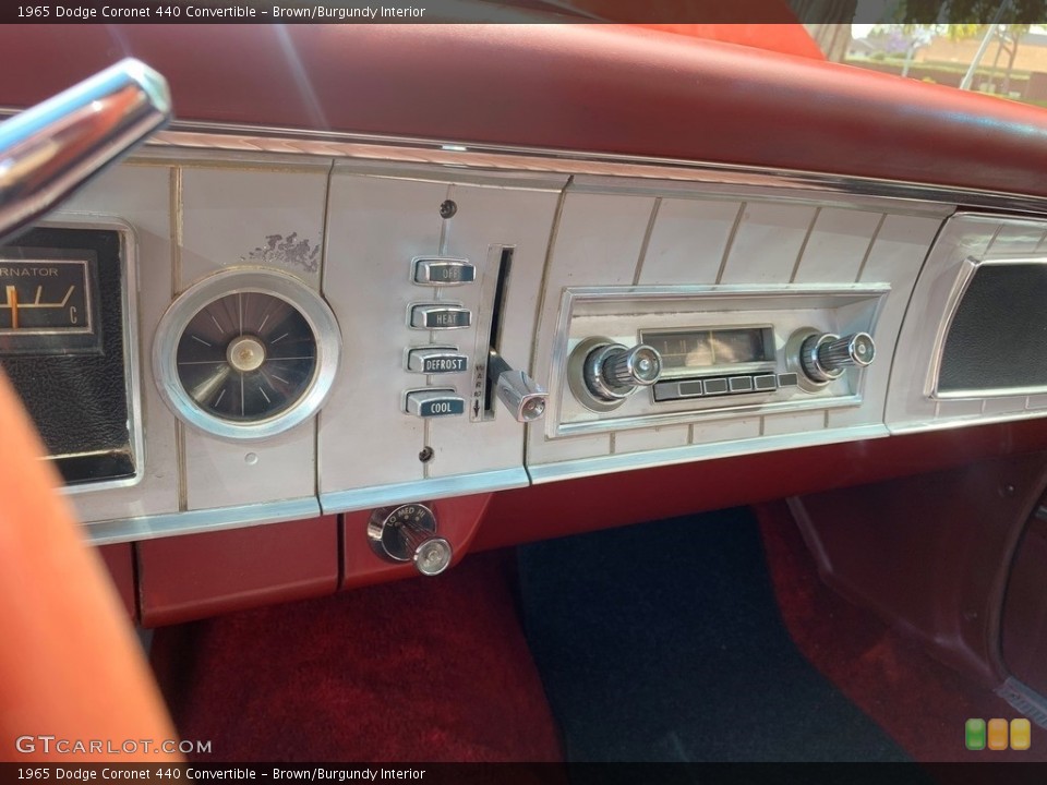 Brown/Burgundy Interior Controls for the 1965 Dodge Coronet 440 Convertible #138519576