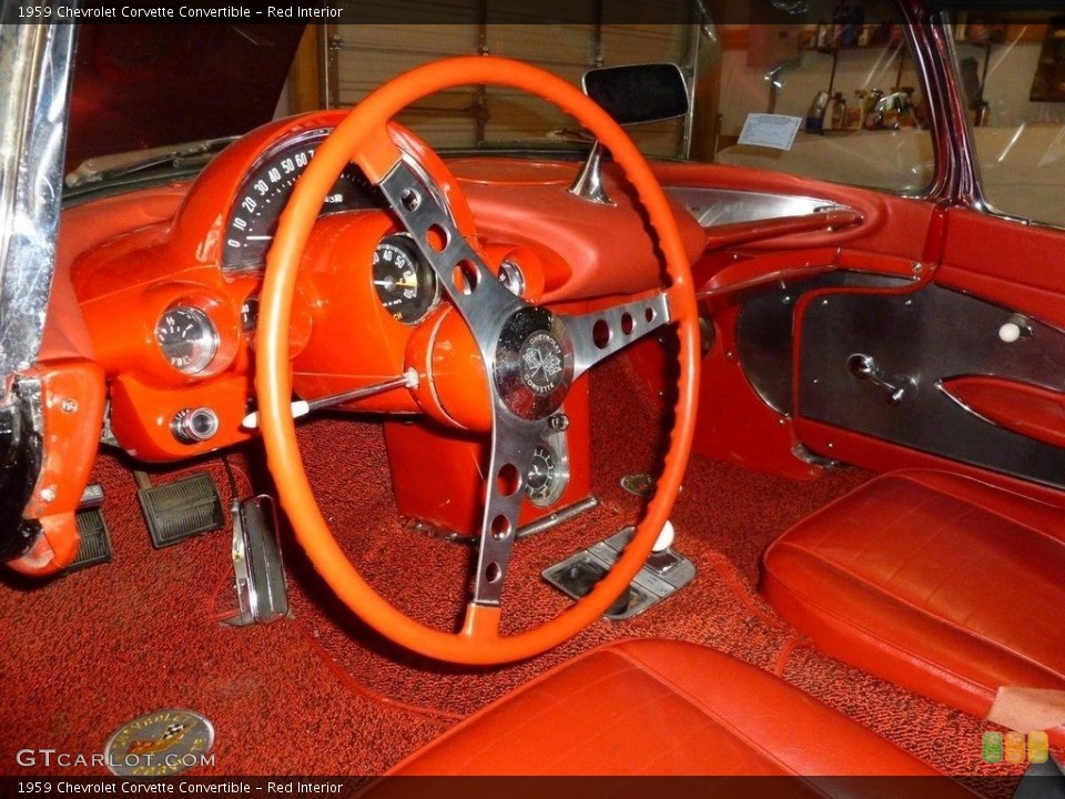 Red Interior Photo for the 1959 Chevrolet Corvette Convertible #138519798
