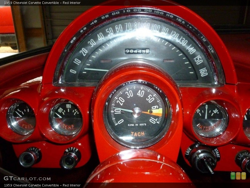 Red Interior Gauges for the 1959 Chevrolet Corvette Convertible #138519825