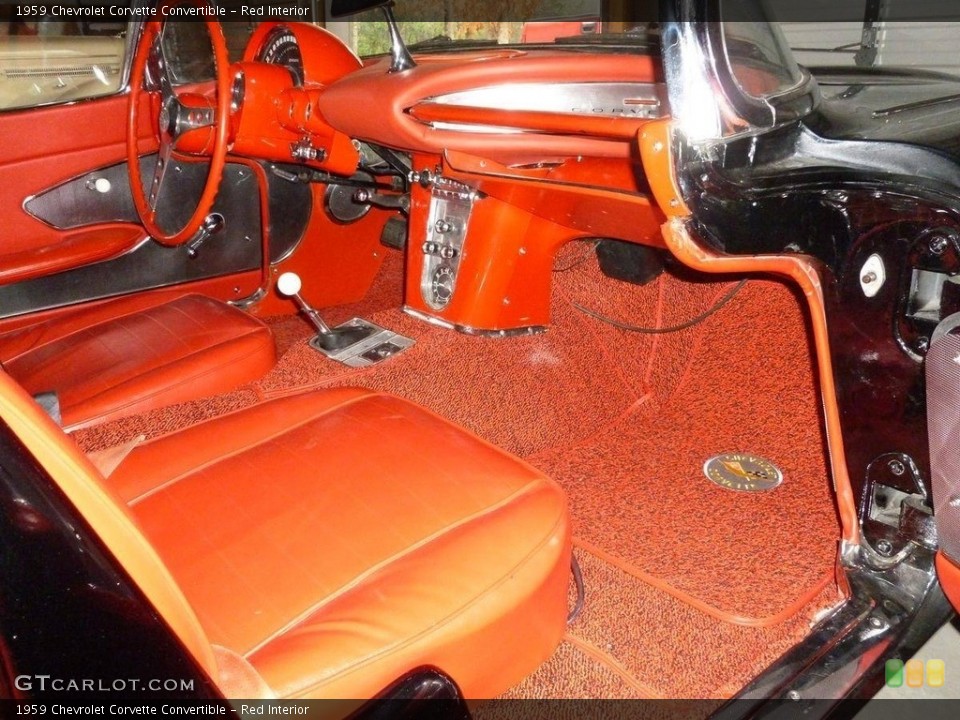 Red 1959 Chevrolet Corvette Interiors