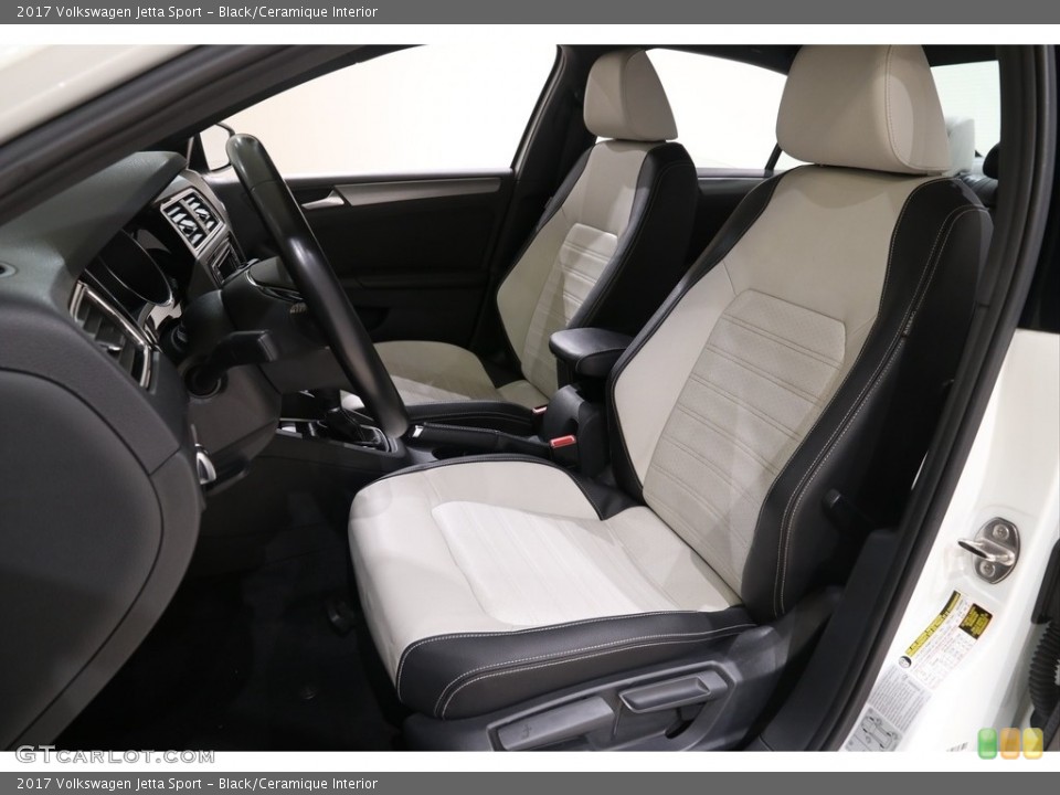 Black/Ceramique Interior Front Seat for the 2017 Volkswagen Jetta Sport #138521777