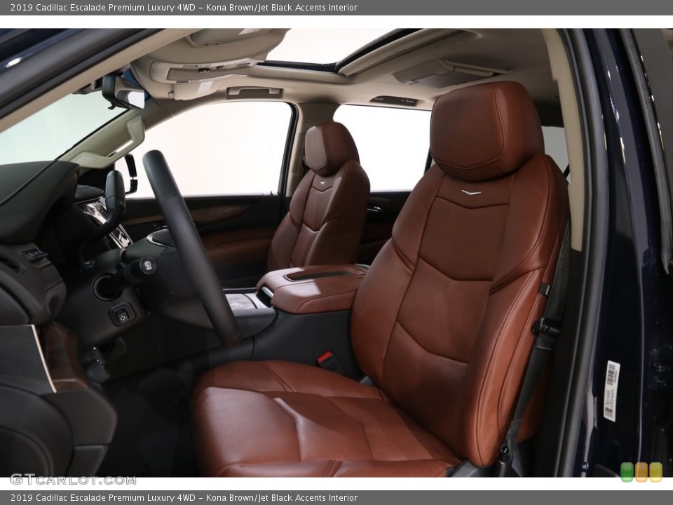 Kona Brown/Jet Black Accents Interior Front Seat for the 2019 Cadillac Escalade Premium Luxury 4WD #138524082