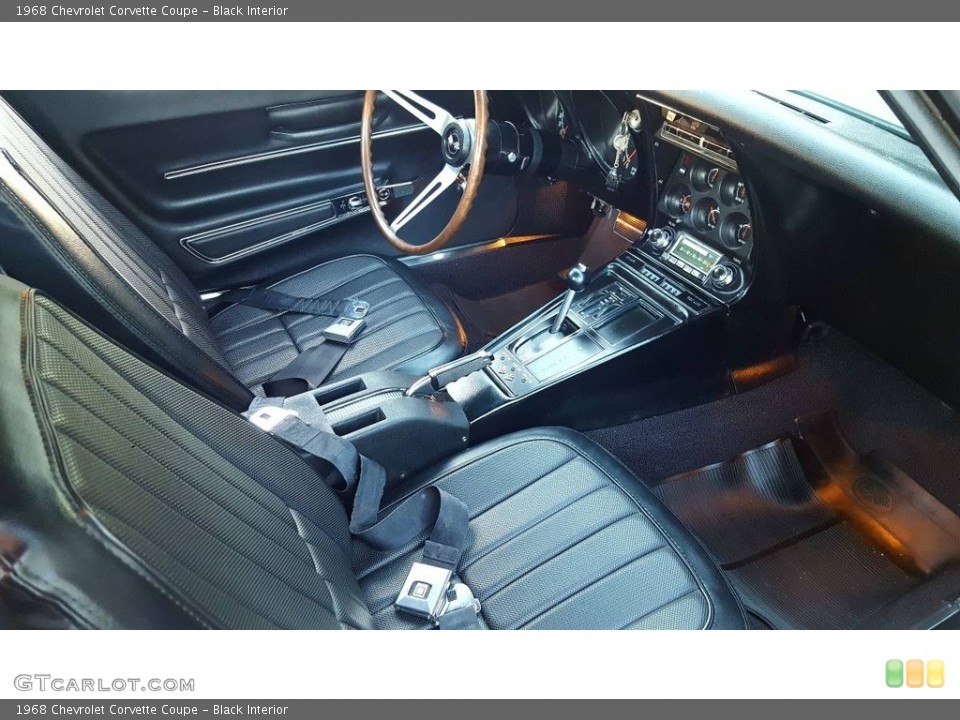 Black Interior Front Seat for the 1968 Chevrolet Corvette Coupe #138525513