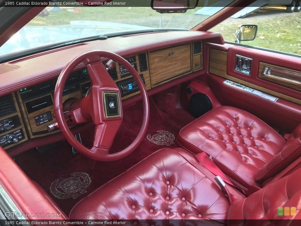 Carmine Red Interior Photo for the 1985 Cadillac Eldorado Biarritz Convertible #138528213