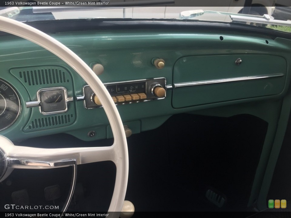 White/Green Mint Interior Dashboard for the 1963 Volkswagen Beetle Coupe #138529140