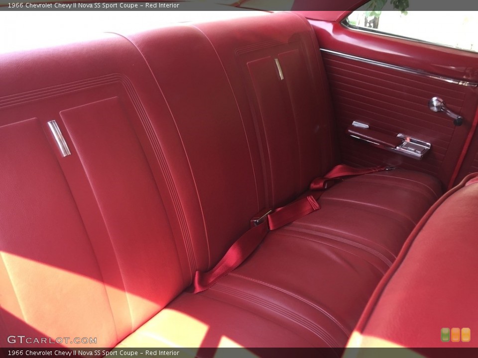 Red Interior Rear Seat for the 1966 Chevrolet Chevy II Nova SS Sport Coupe #138534894