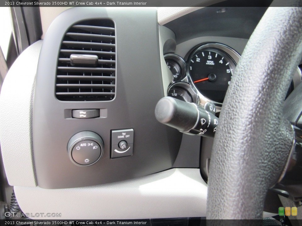 Dark Titanium Interior Controls for the 2013 Chevrolet Silverado 3500HD WT Crew Cab 4x4 #138536796