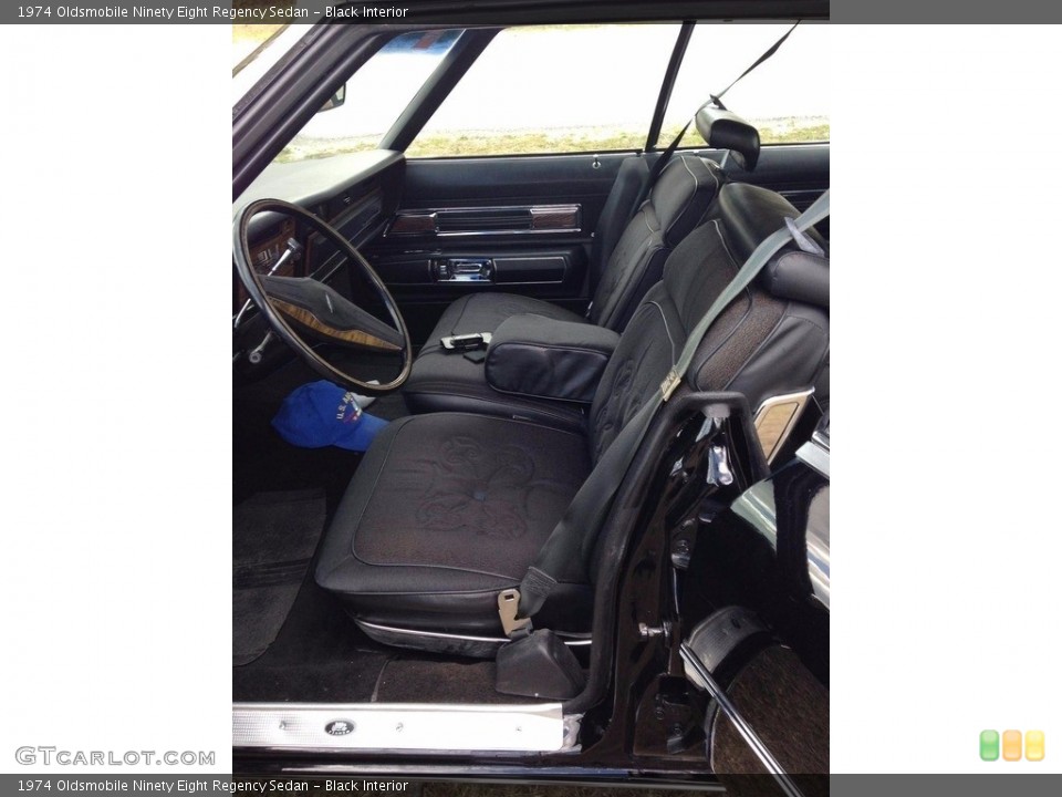 Black Interior Front Seat for the 1974 Oldsmobile Ninety Eight Regency Sedan #138537336