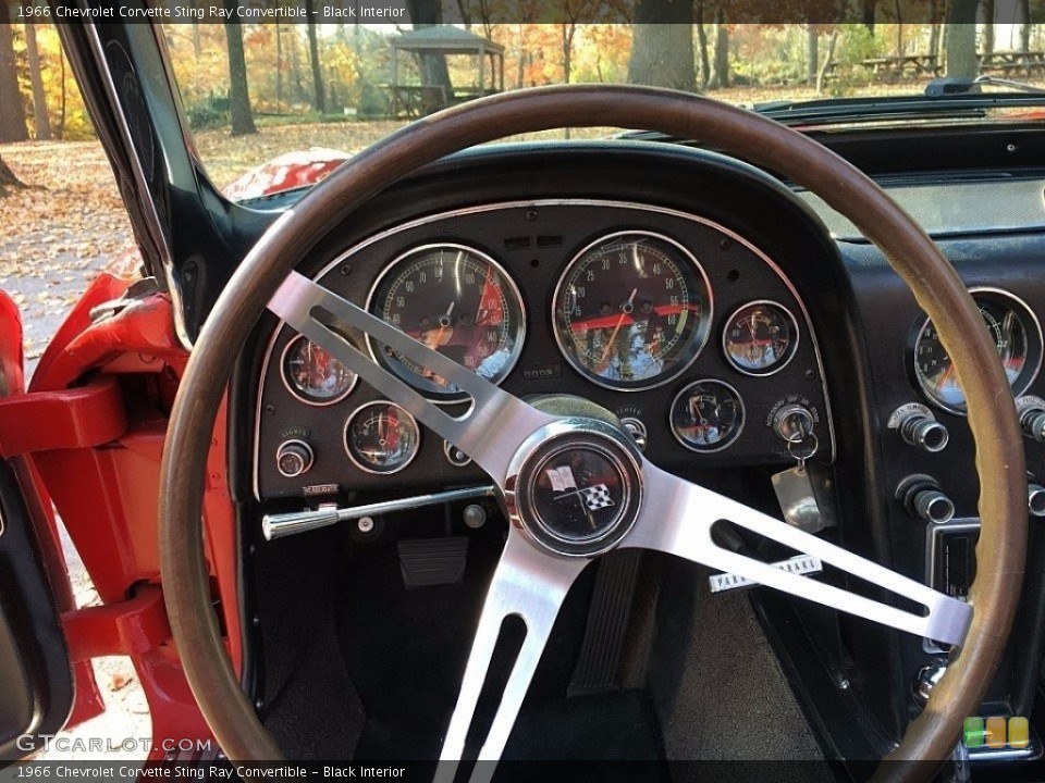 Black Interior Steering Wheel for the 1966 Chevrolet Corvette Sting Ray Convertible #138540022