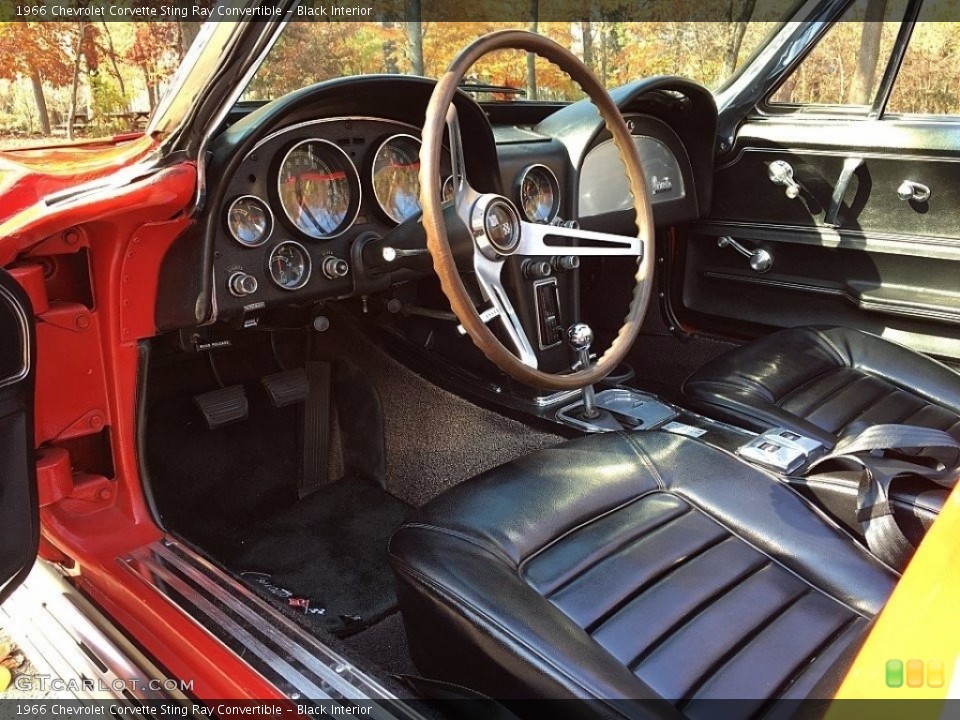 Black Interior Photo for the 1966 Chevrolet Corvette Sting Ray Convertible #138540048