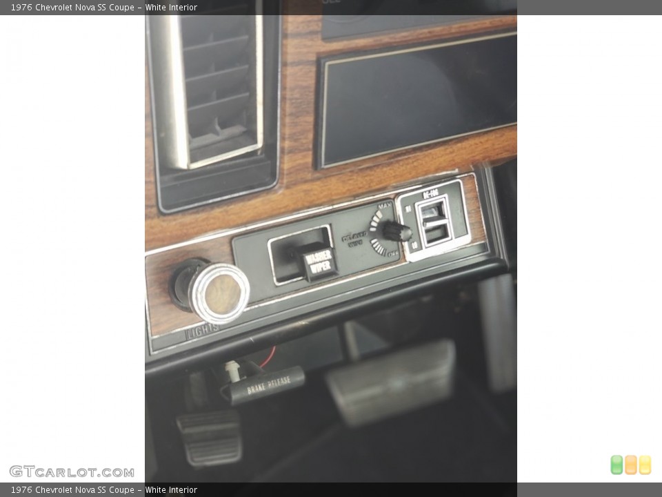 White Interior Controls for the 1976 Chevrolet Nova SS Coupe #138541500