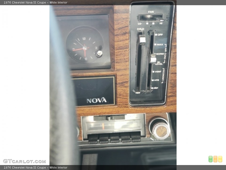 White Interior Controls for the 1976 Chevrolet Nova SS Coupe #138541515