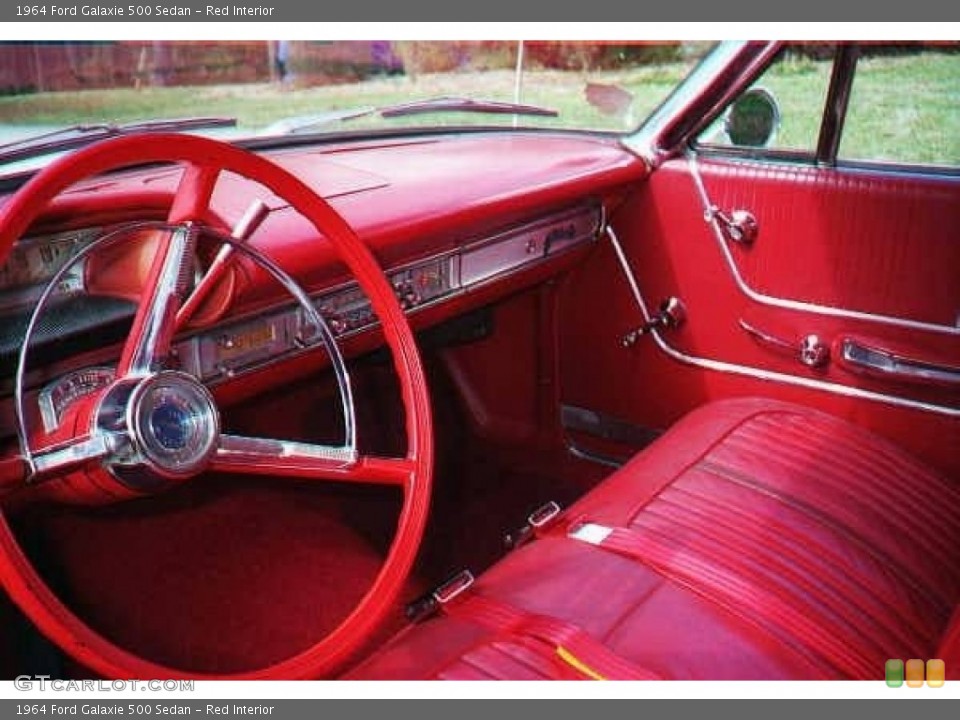 Red Interior Photo for the 1964 Ford Galaxie 500 Sedan #138544337