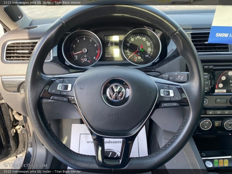 Titan Black Interior Steering Wheel for the 2015 Volkswagen Jetta SEL Sedan #138554887