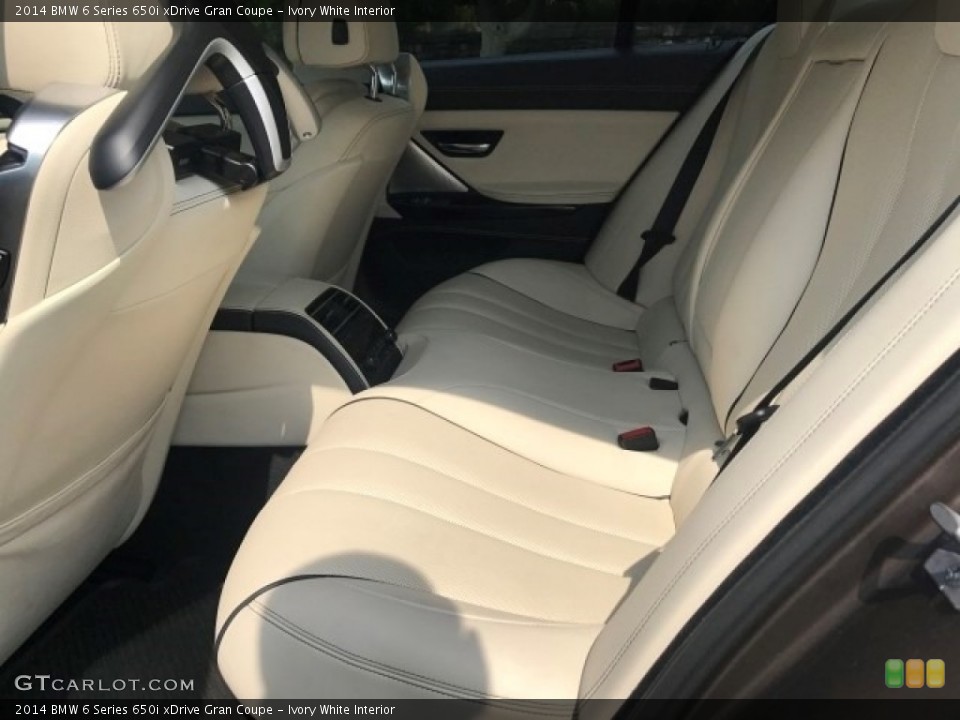 Ivory White Interior Rear Seat for the 2014 BMW 6 Series 650i xDrive Gran Coupe #138554953