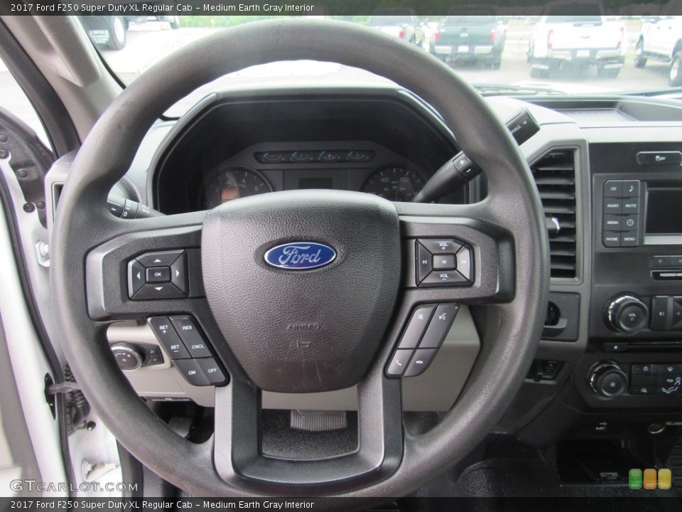 Medium Earth Gray Interior Steering Wheel for the 2017 Ford F250 Super Duty XL Regular Cab #138555504