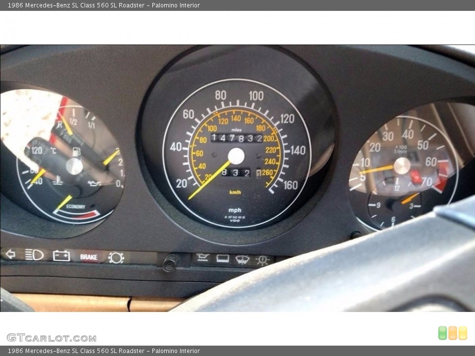 Palomino Interior Gauges for the 1986 Mercedes-Benz SL Class 560 SL Roadster #138556330
