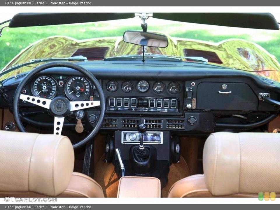 Beige Interior Dashboard for the 1974 Jaguar XKE Series III Roadster #138557973