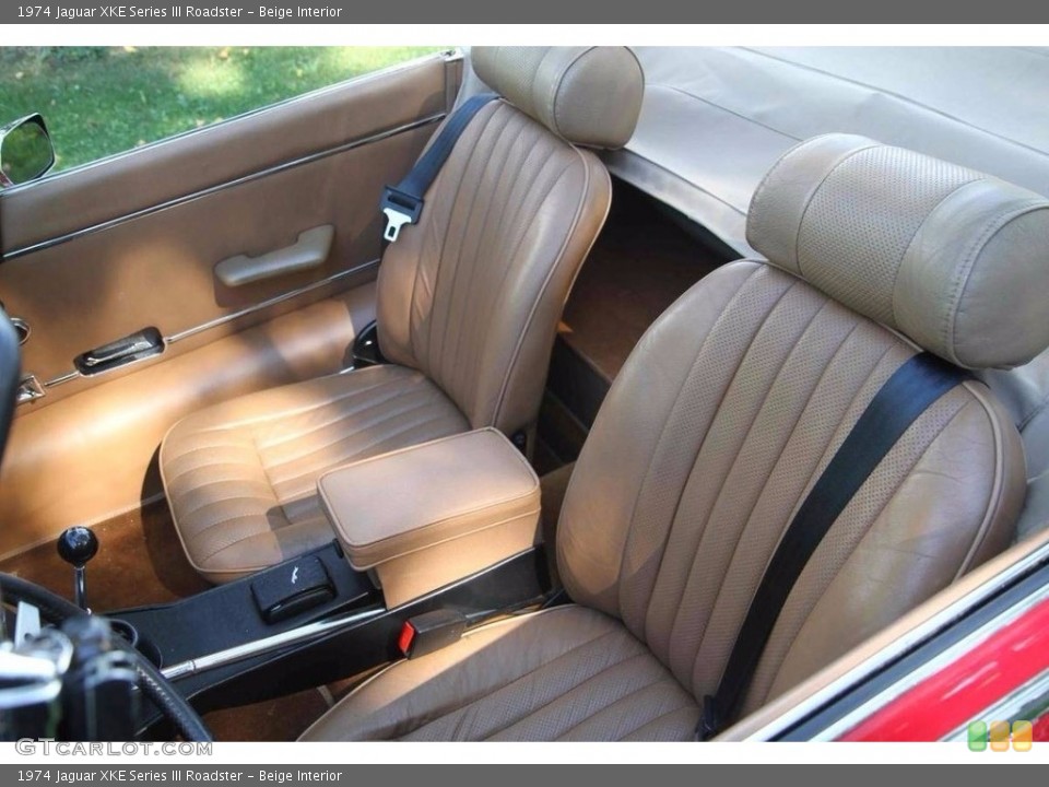 Beige Interior Front Seat for the 1974 Jaguar XKE Series III Roadster #138557997