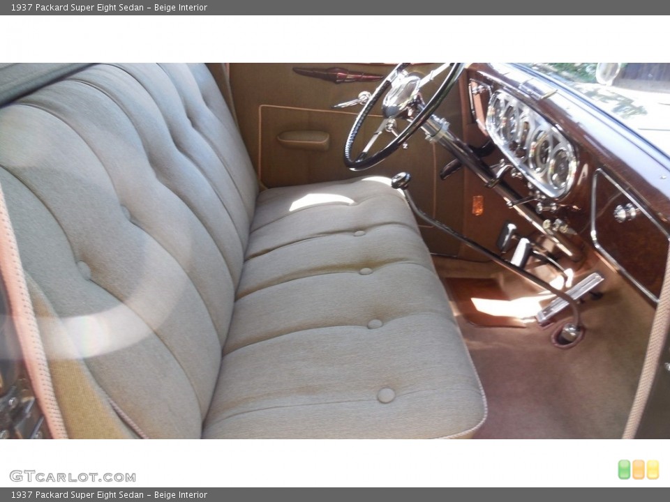 Beige Interior Front Seat for the 1937 Packard Super Eight Sedan #138559218