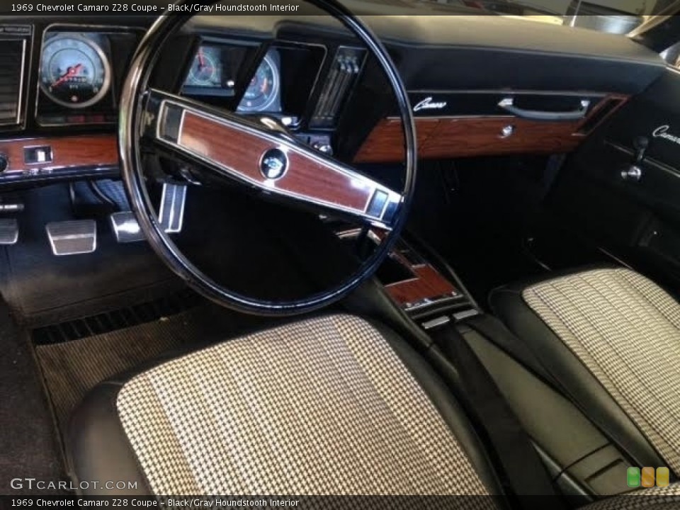 Black/Gray Houndstooth Interior Photo for the 1969 Chevrolet Camaro Z28 Coupe #138569235