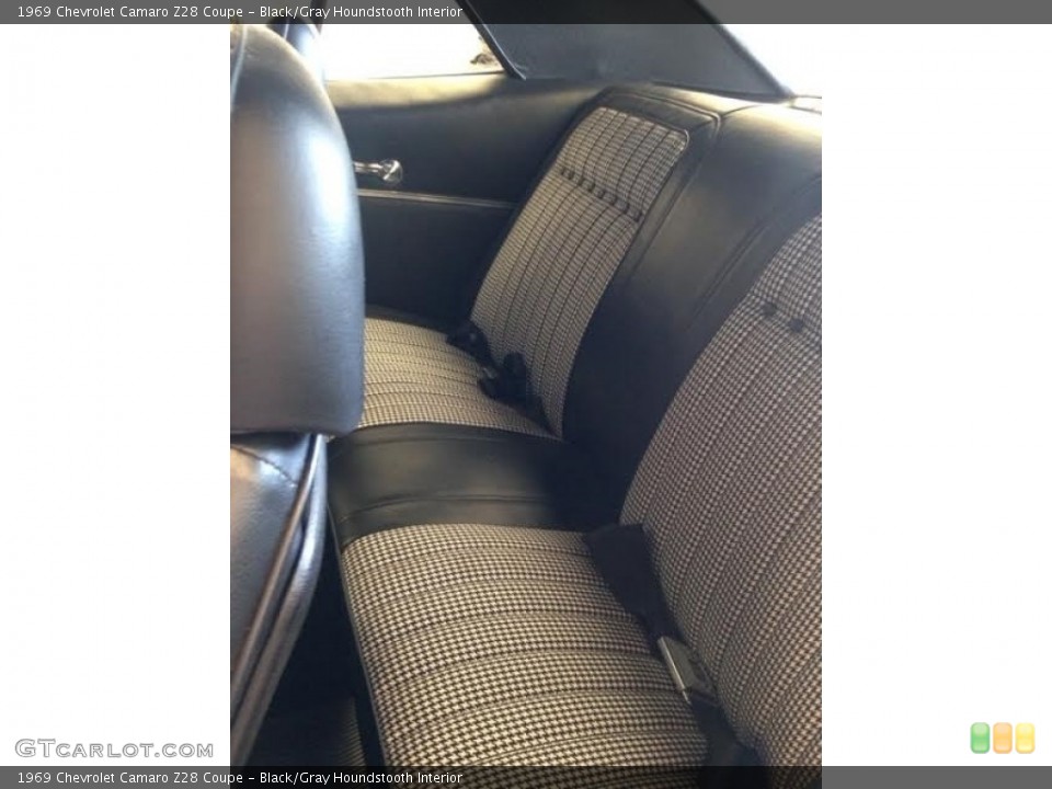 Black/Gray Houndstooth Interior Rear Seat for the 1969 Chevrolet Camaro Z28 Coupe #138569256