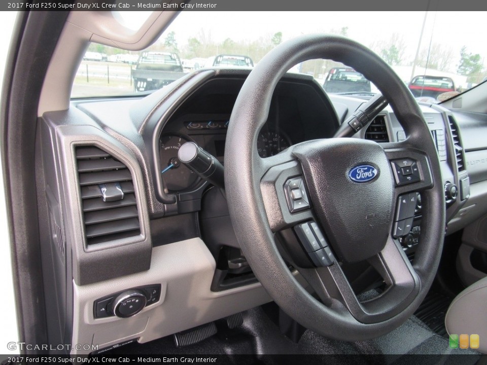 Medium Earth Gray Interior Steering Wheel for the 2017 Ford F250 Super Duty XL Crew Cab #138570987