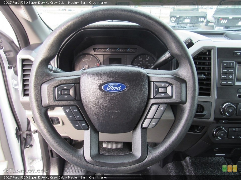 Medium Earth Gray Interior Steering Wheel for the 2017 Ford F250 Super Duty XL Crew Cab #138571014