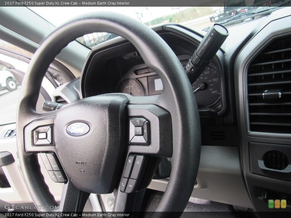 Medium Earth Gray Interior Steering Wheel for the 2017 Ford F250 Super Duty XL Crew Cab #138571089