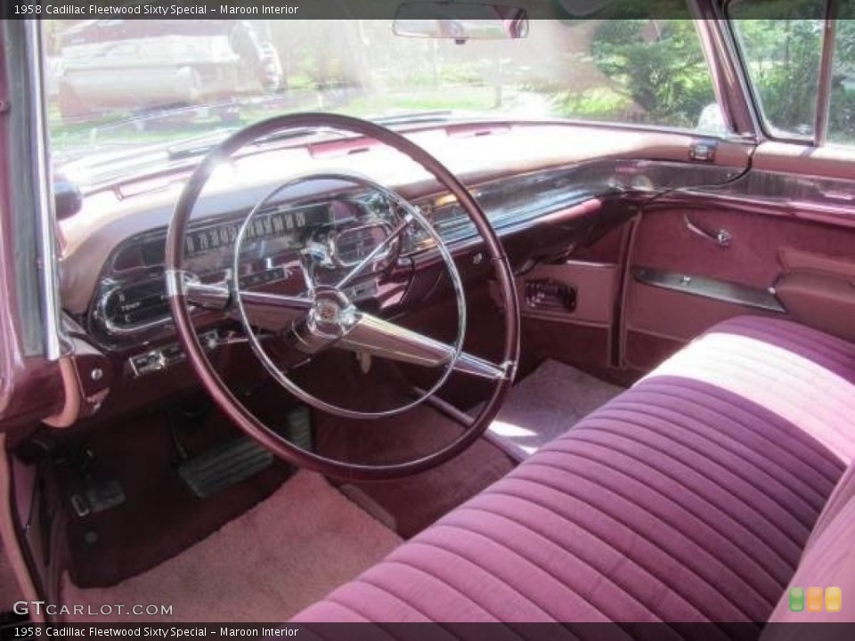 Maroon Interior Photo for the 1958 Cadillac Fleetwood Sixty Special #138579162