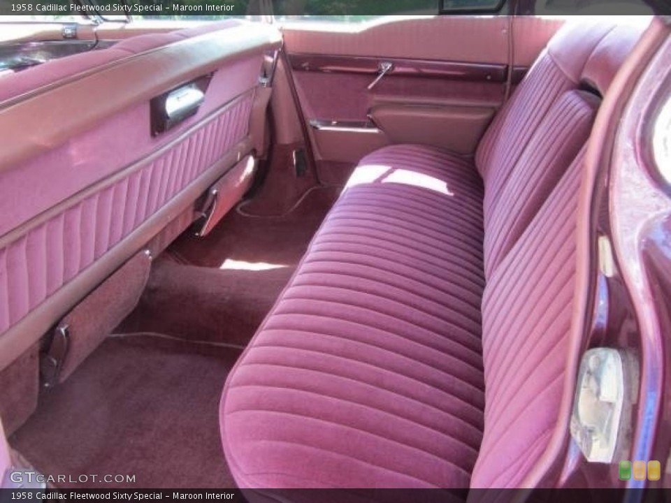 Maroon 1958 Cadillac Fleetwood Interiors