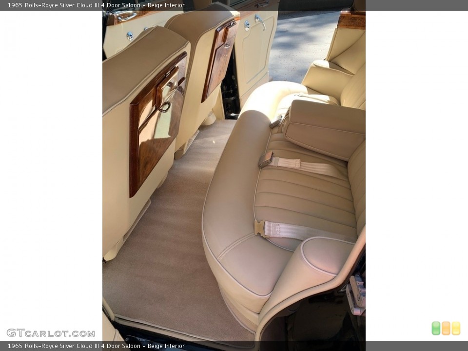 Beige Interior Rear Seat for the 1965 Rolls-Royce Silver Cloud III 4 Door Saloon #138579840
