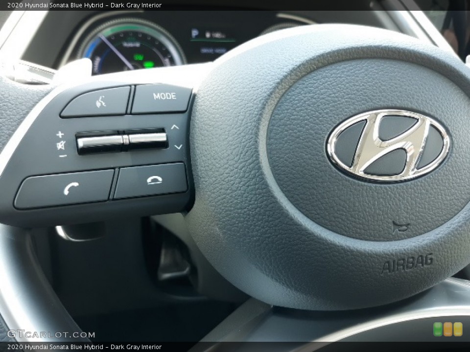 Dark Gray Interior Steering Wheel for the 2020 Hyundai Sonata Blue Hybrid #138584694