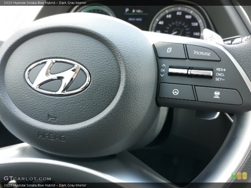 Dark Gray Interior Steering Wheel for the 2020 Hyundai Sonata Blue Hybrid #138584710