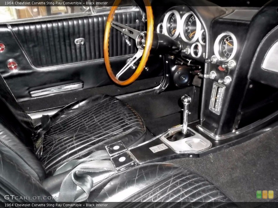 Black Interior Front Seat for the 1964 Chevrolet Corvette Sting Ray Convertible #138586686