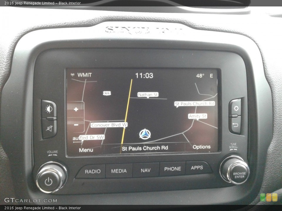 Black Interior Navigation for the 2016 Jeep Renegade Limited #138592062