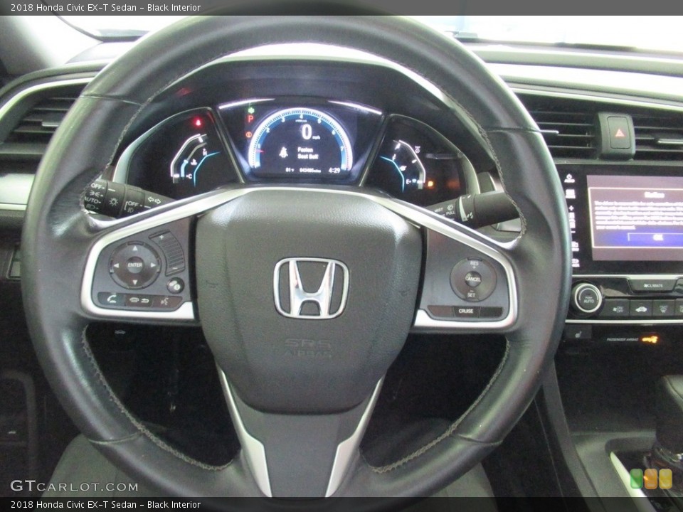 Black Interior Steering Wheel for the 2018 Honda Civic EX-T Sedan #138597177
