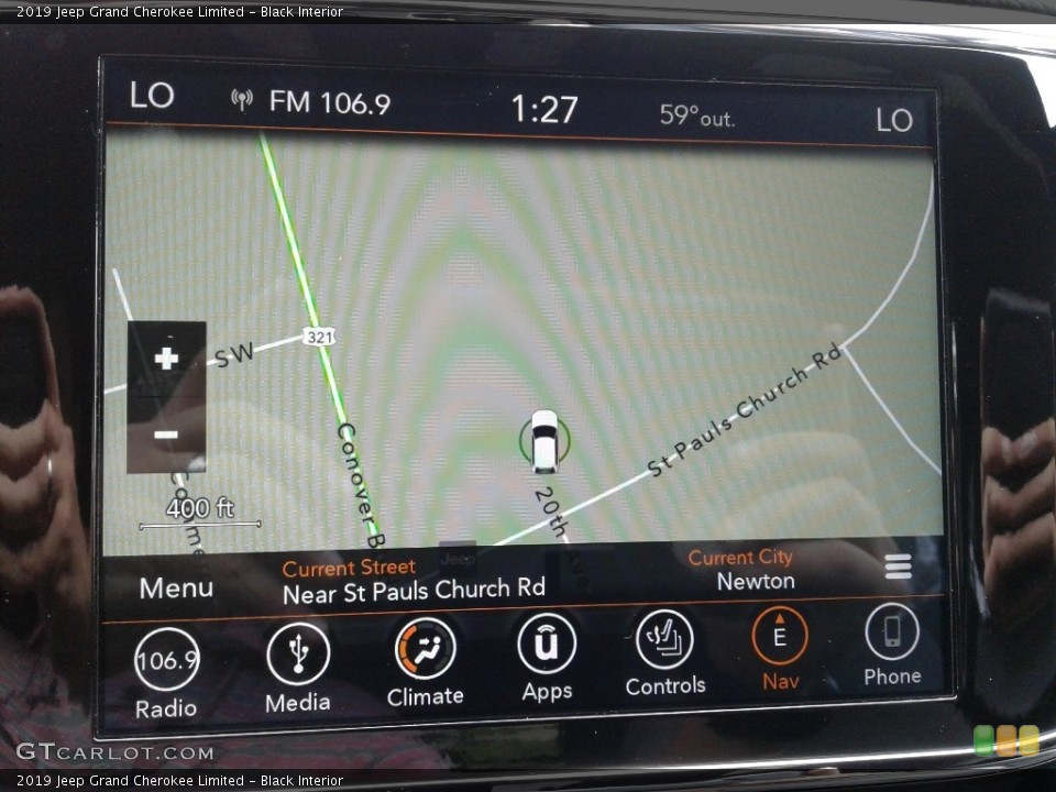 Black Interior Navigation for the 2019 Jeep Grand Cherokee Limited #138597327