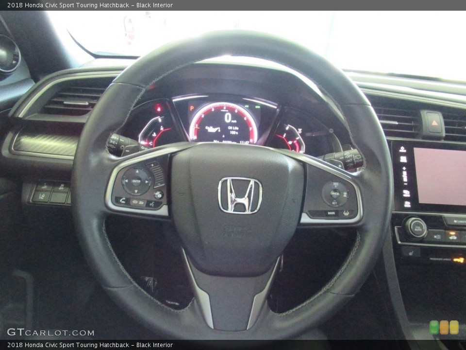 Black Interior Steering Wheel for the 2018 Honda Civic Sport Touring Hatchback #138598986