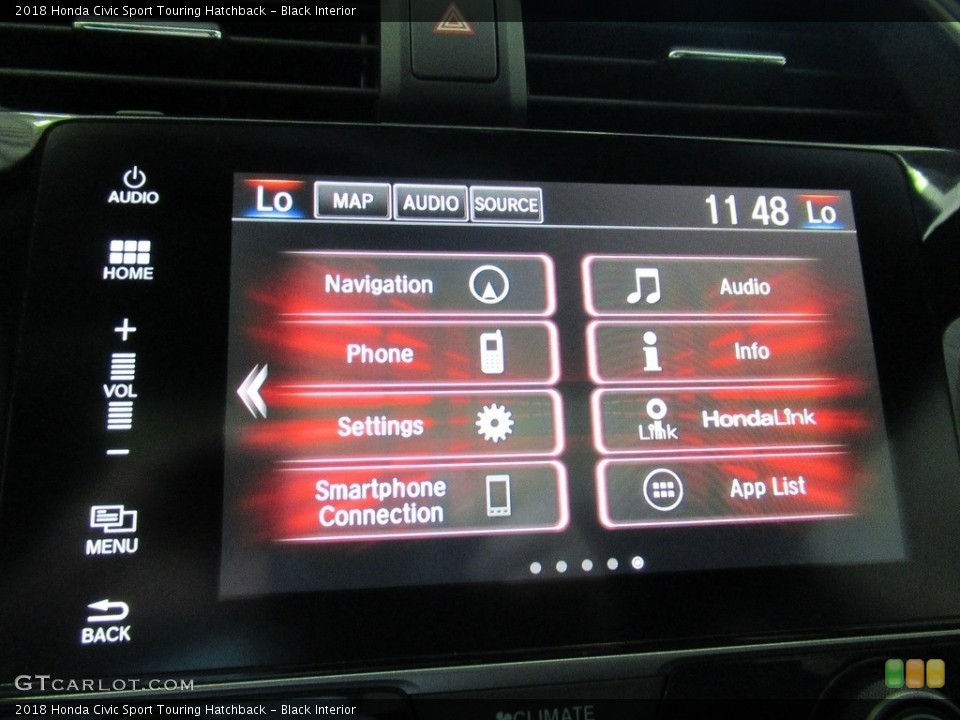 Black Interior Controls for the 2018 Honda Civic Sport Touring Hatchback #138599151