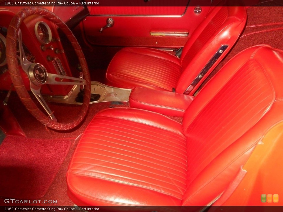 Red 1963 Chevrolet Corvette Interiors