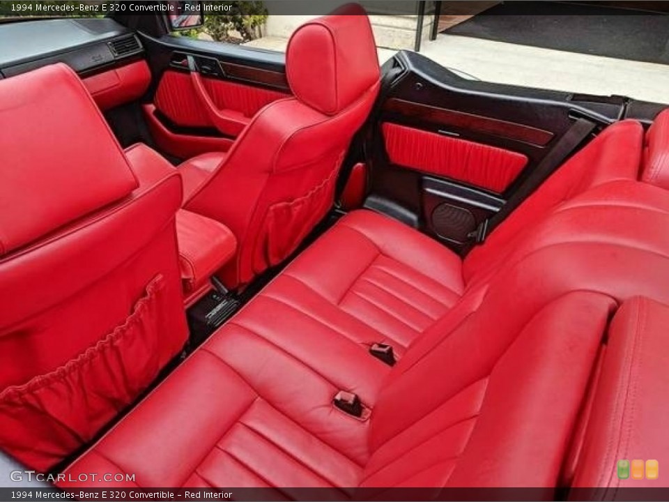 Red Interior Rear Seat for the 1994 Mercedes-Benz E 320 Convertible #138602274