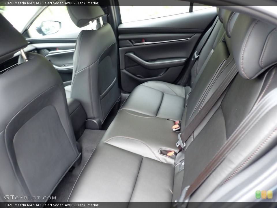Black Interior Rear Seat for the 2020 Mazda MAZDA3 Select Sedan AWD #138612822