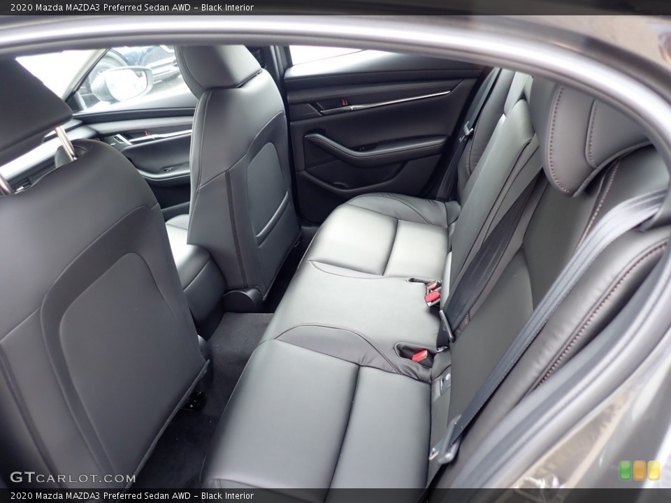 Black Interior Rear Seat for the 2020 Mazda MAZDA3 Preferred Sedan AWD #138613197