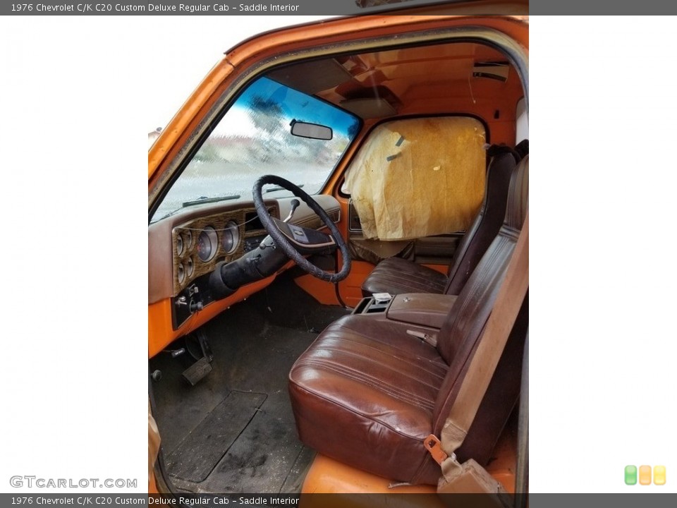 Saddle Interior Front Seat for the 1976 Chevrolet C/K C20 Custom Deluxe Regular Cab #138613656