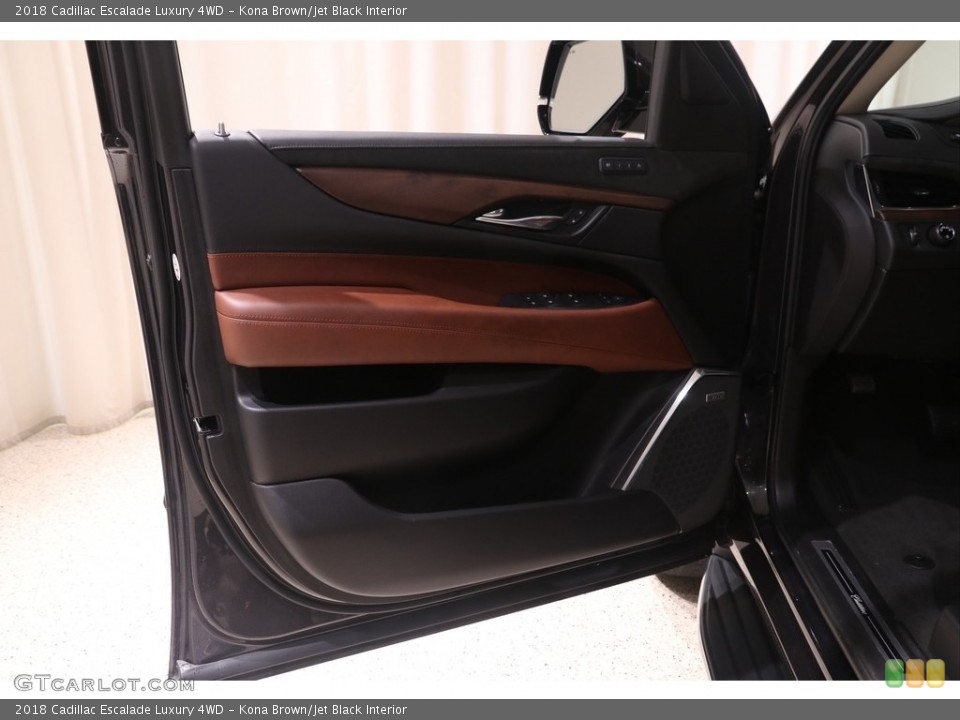 Kona Brown/Jet Black Interior Door Panel for the 2018 Cadillac Escalade Luxury 4WD #138616011