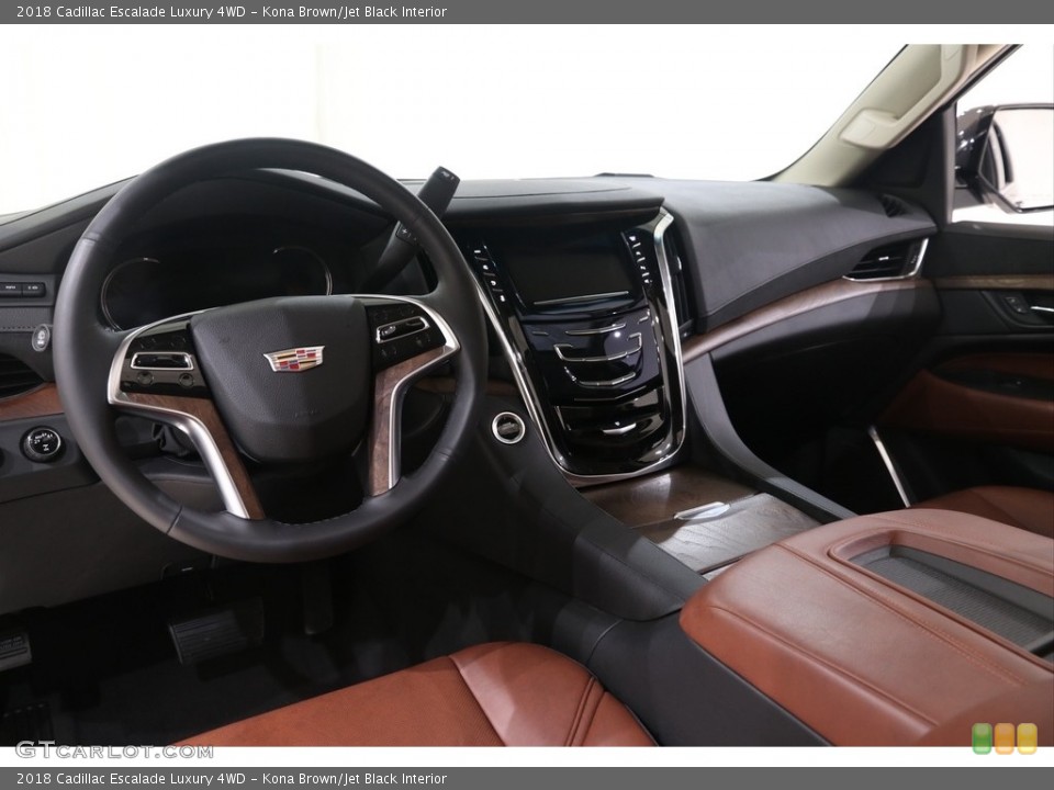 Kona Brown/Jet Black Interior Dashboard for the 2018 Cadillac Escalade Luxury 4WD #138616140